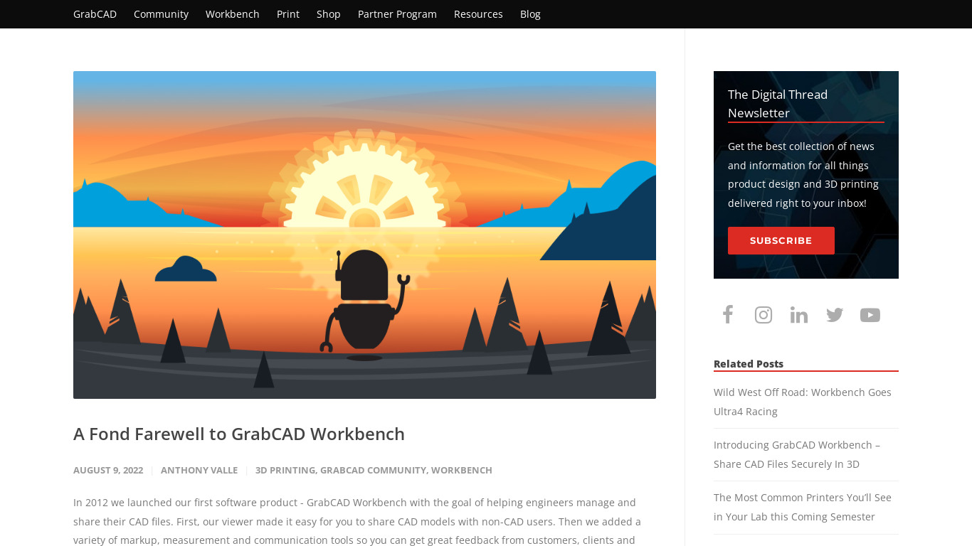 GrabCAD Workbench Landing page