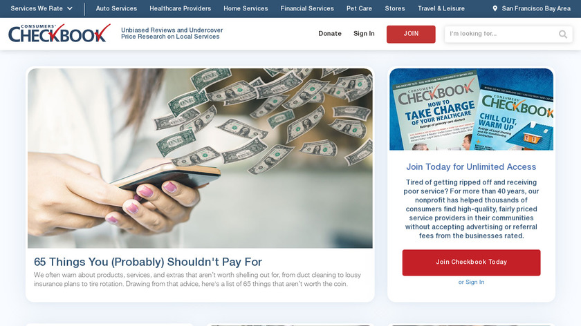 Consumers’ Checkbook Landing Page