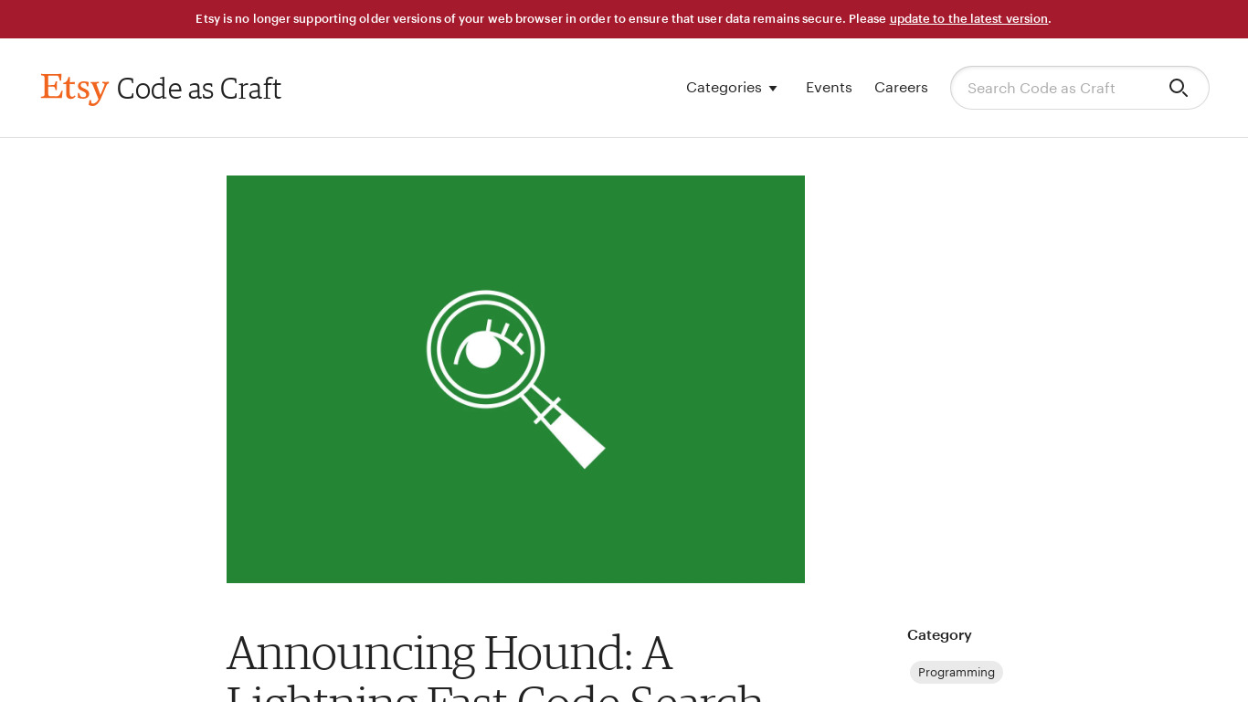 Hound by Etsy Landing page