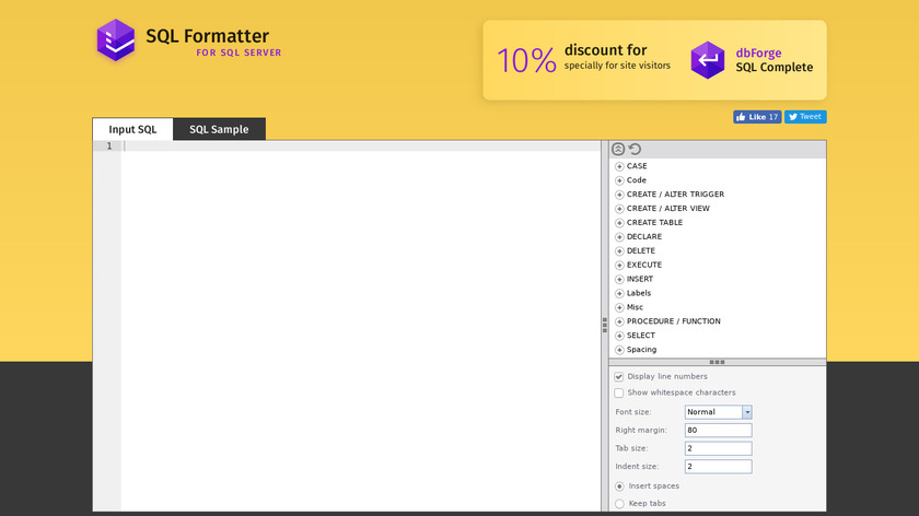 SQL Formatter for SQL Server Landing Page