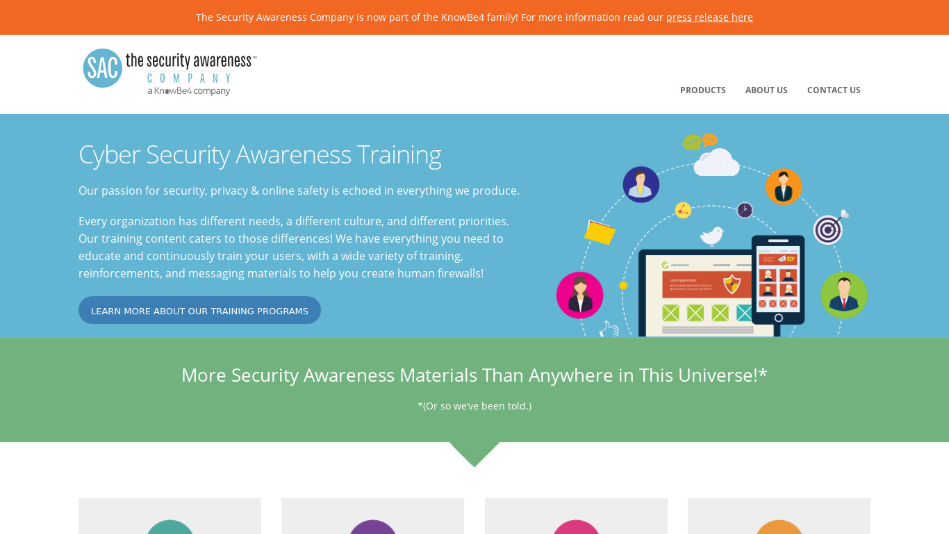 The Security Awareness Company Landing page