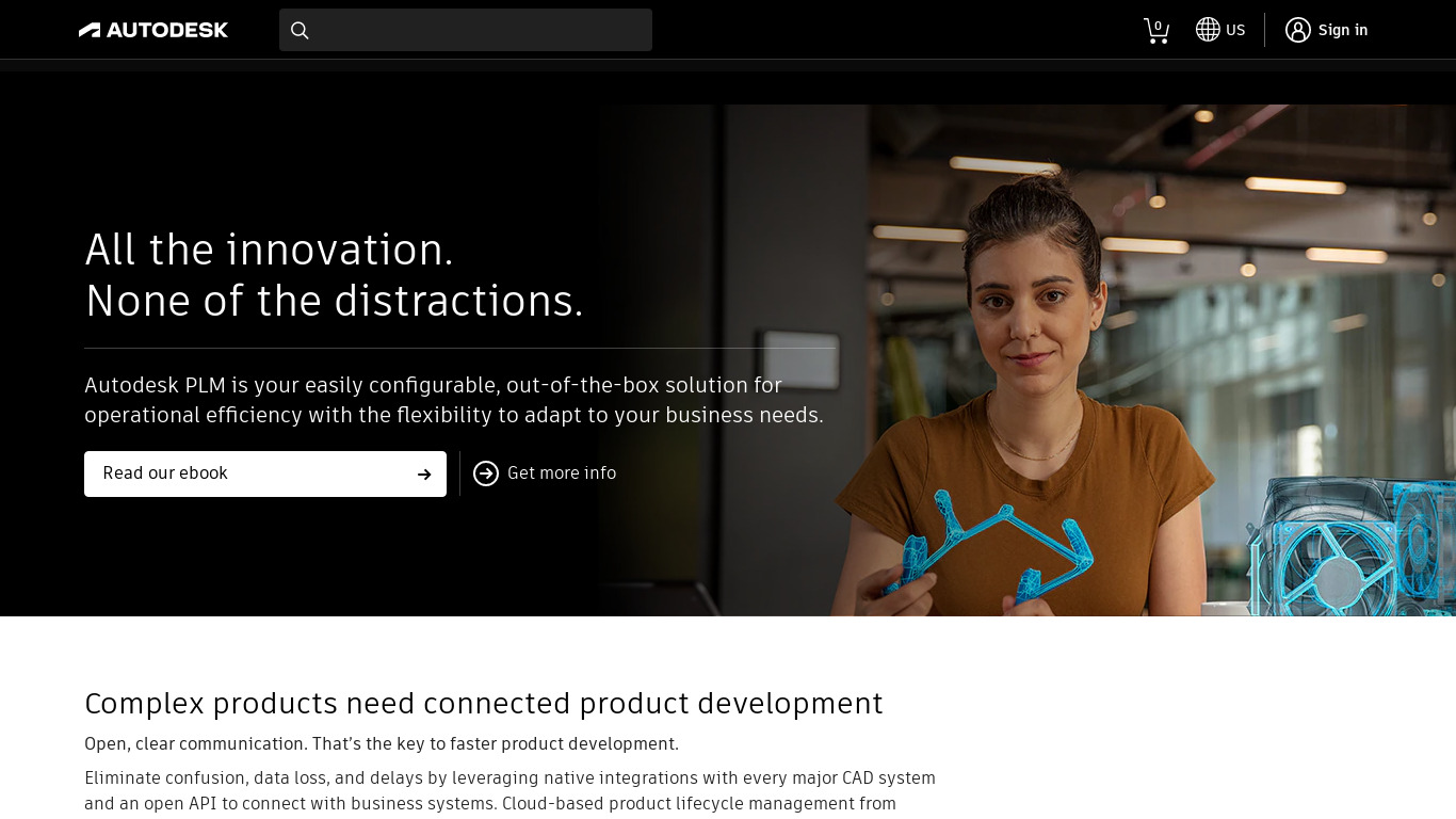 Autodesk PLM Landing page
