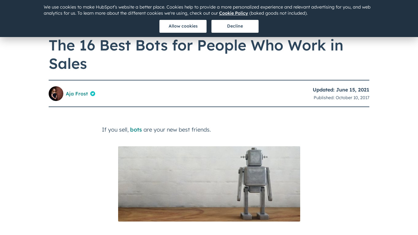 Smart Bot for Sales Landing page