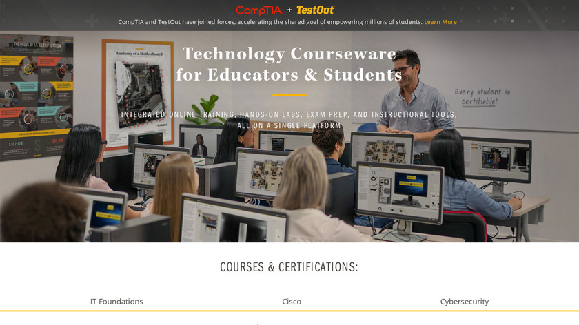 TestOut Corporation Landing Page