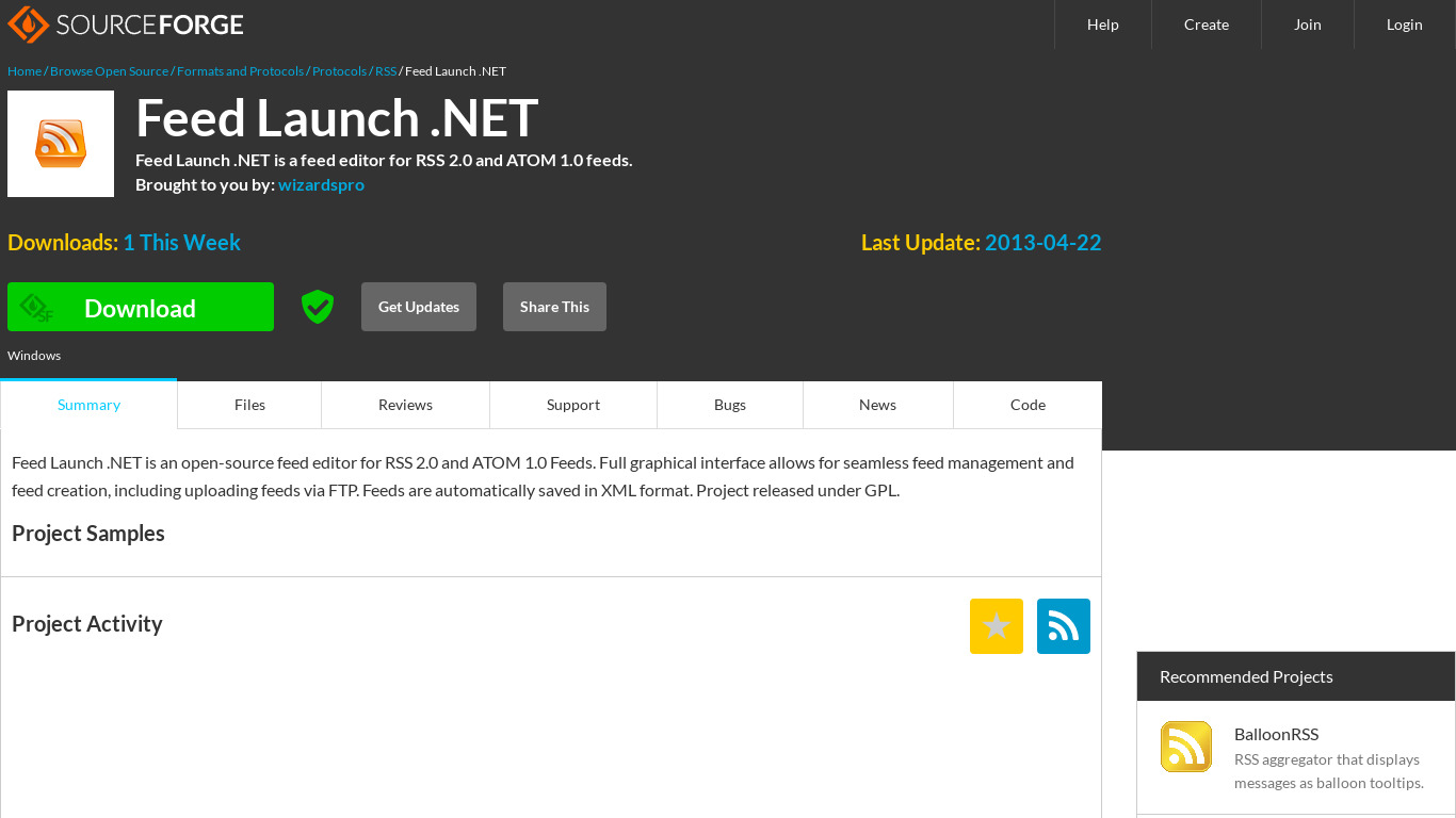Feed Launch .NET Landing page