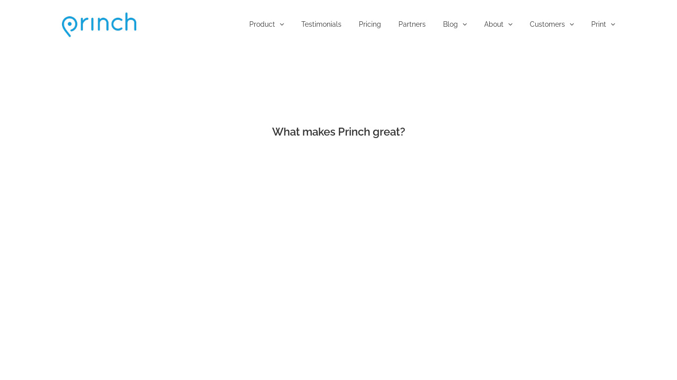 Princh Landing page