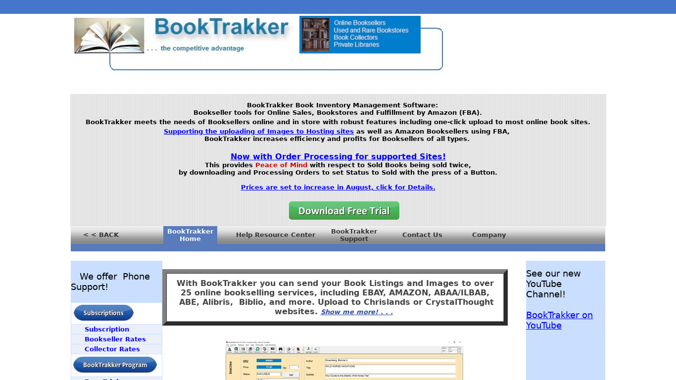 BookTrakker Landing page