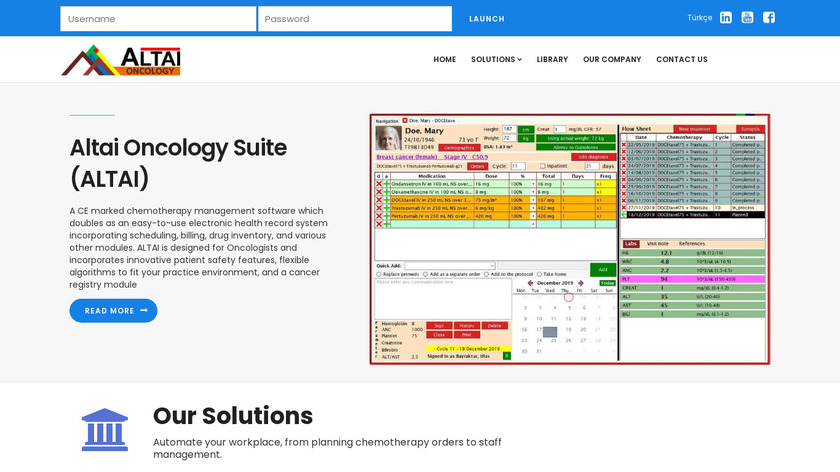 Altai Oncology Suite Landing Page