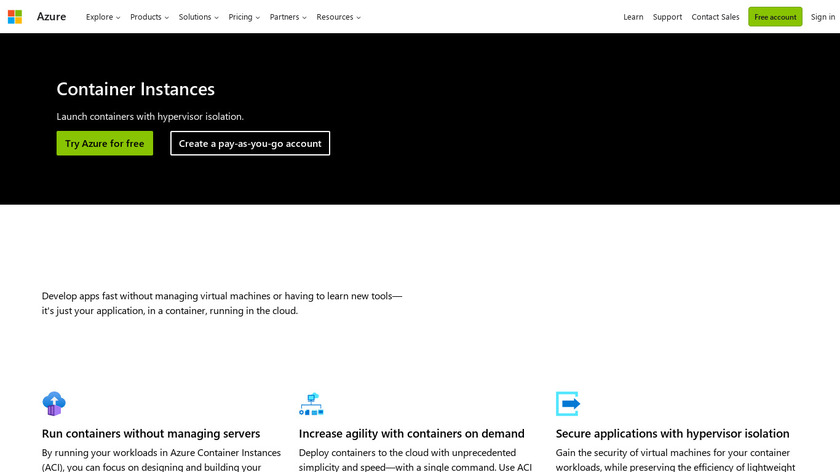 Azure Container Instances Landing Page