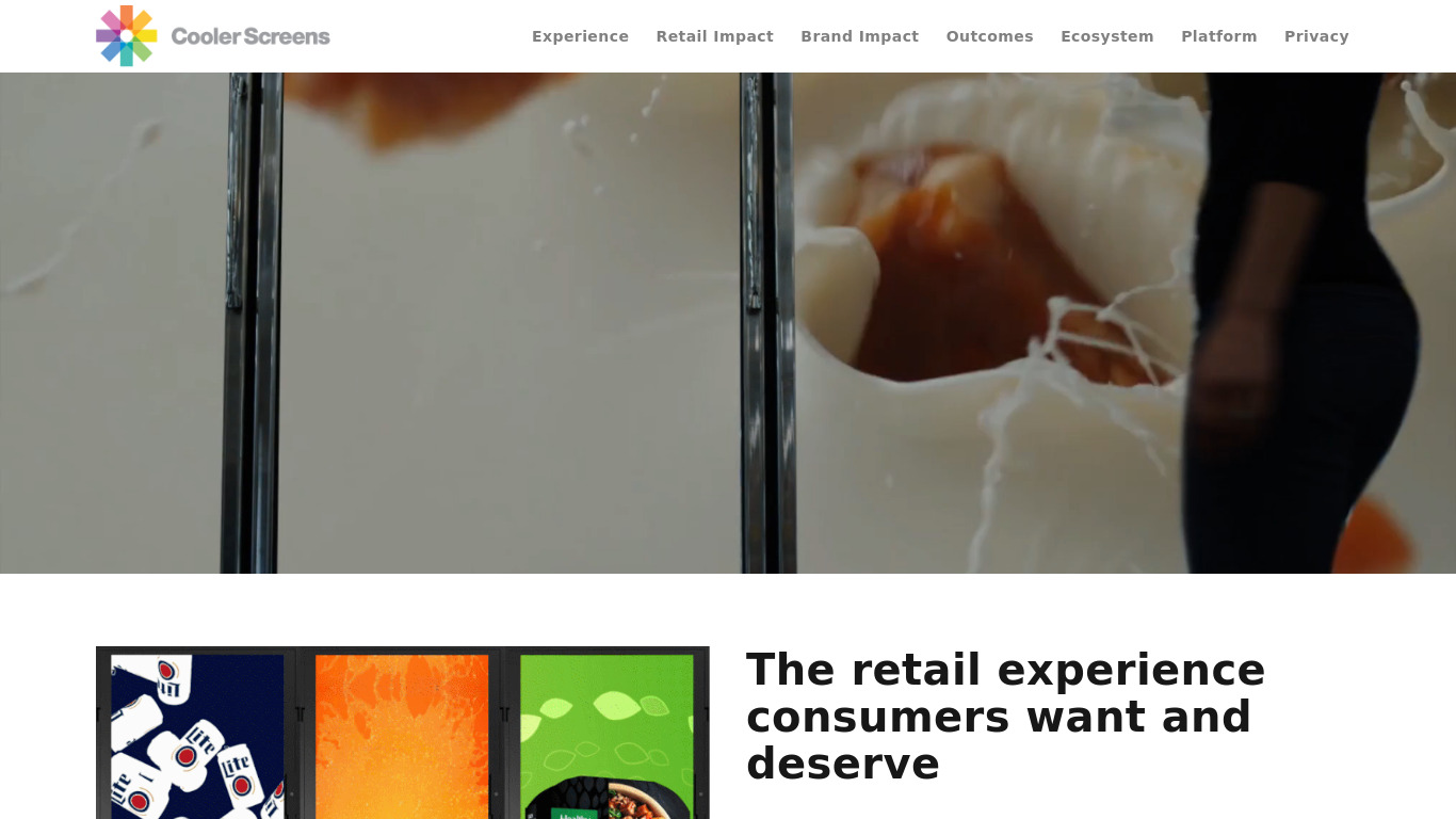 Cooler Screens Landing page