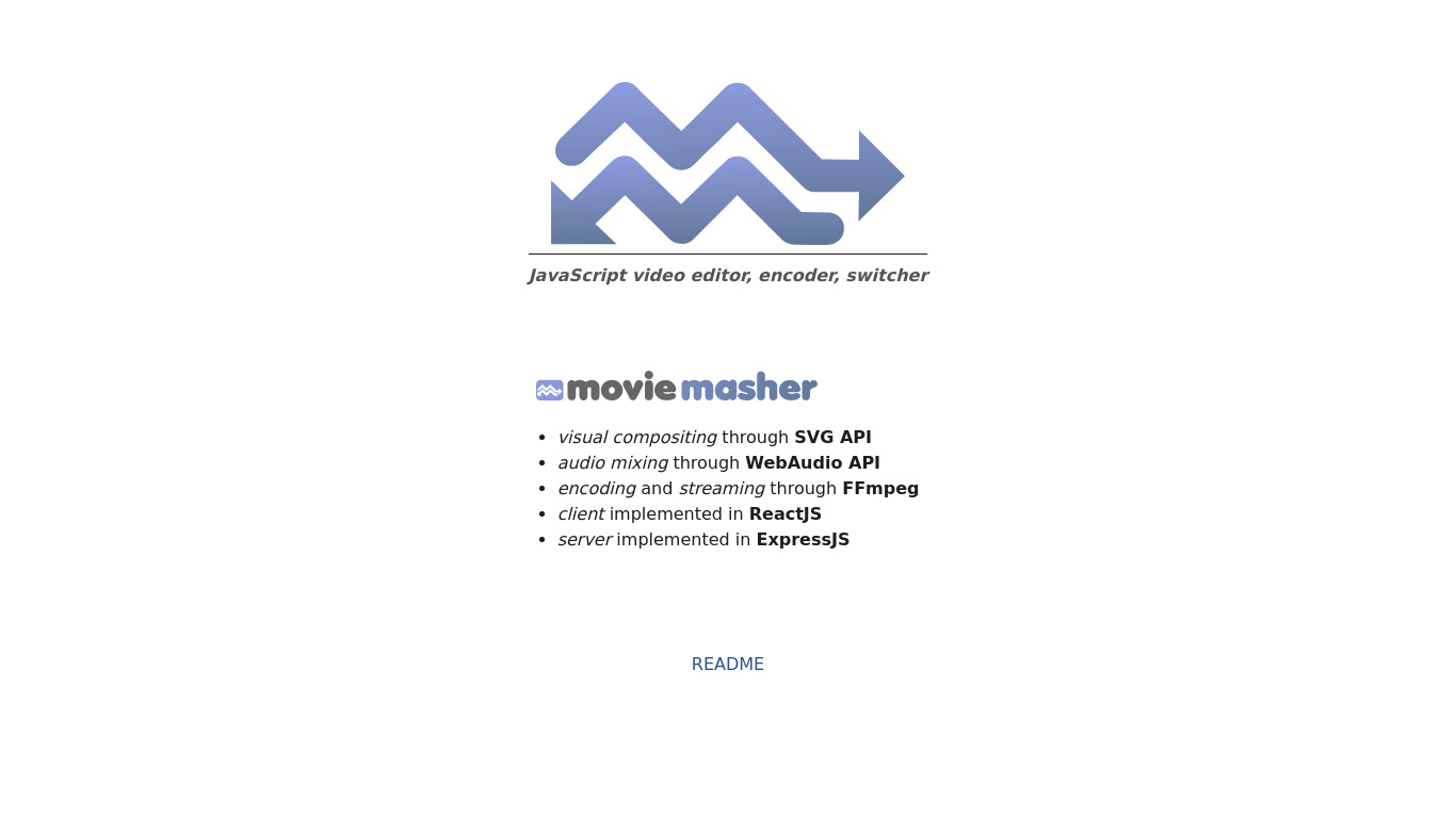 Movie Masher Landing page