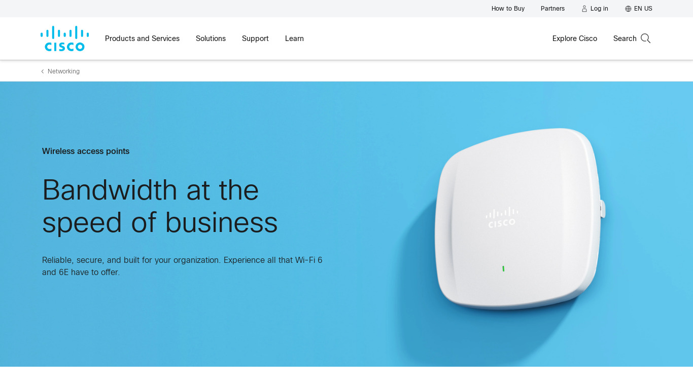 Cisco Aironet Access Points Landing page