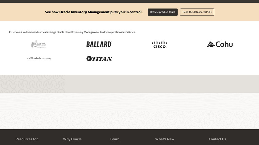 Oracle Inventory Management Landing Page