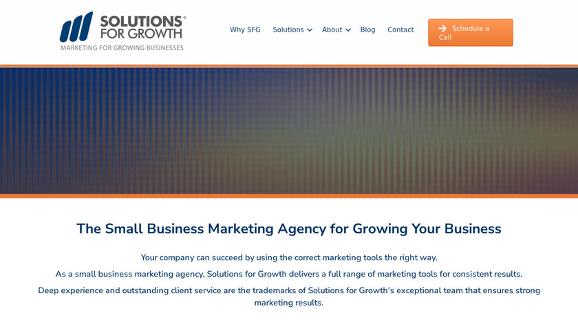 Solutions for Growth Landing Page