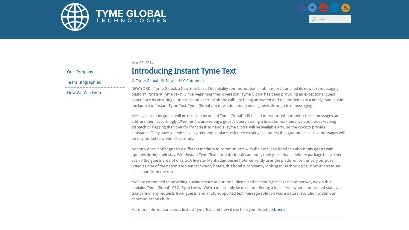 Instant Tyme Text Landing page