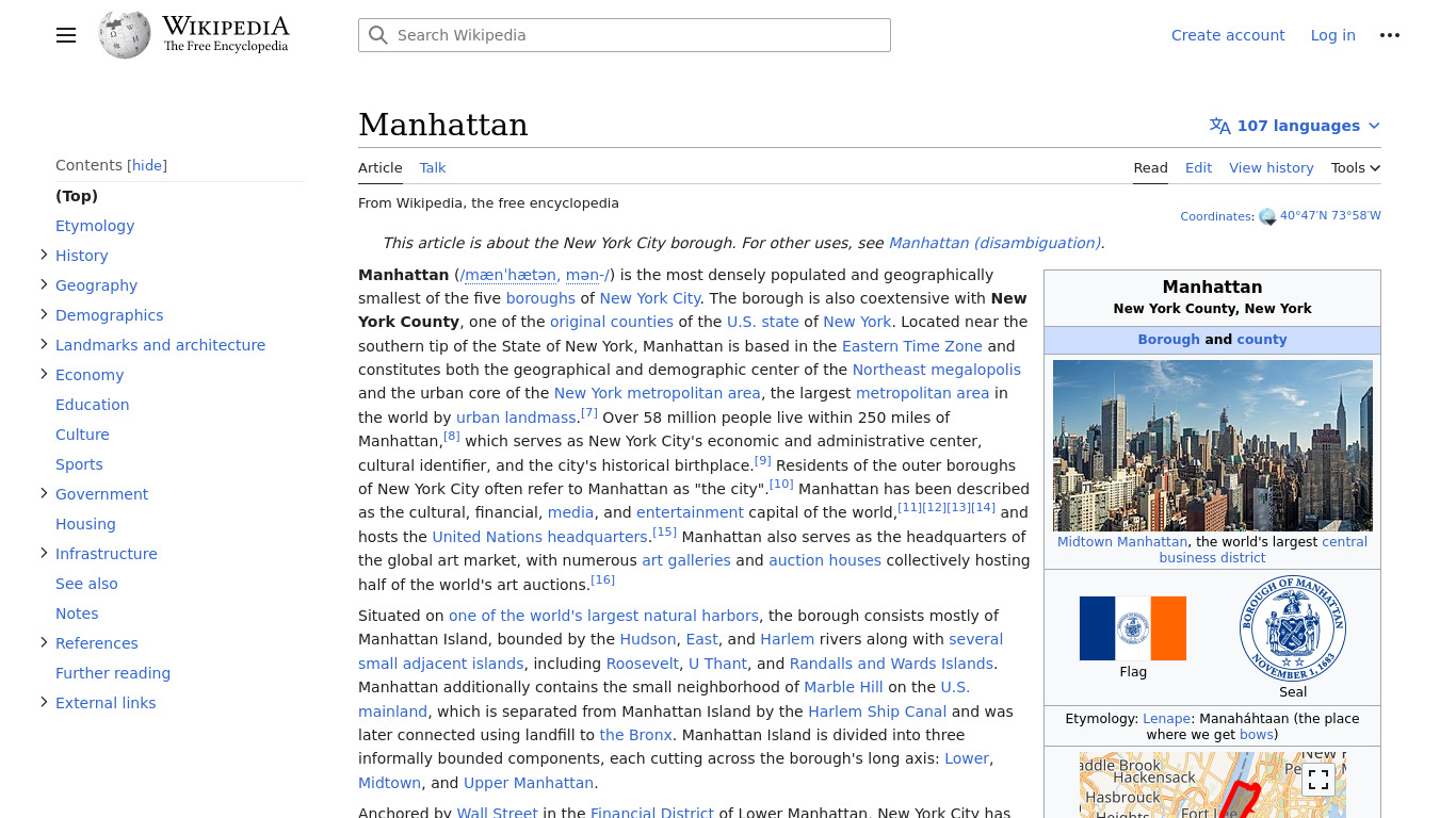 Manhattan Landing page