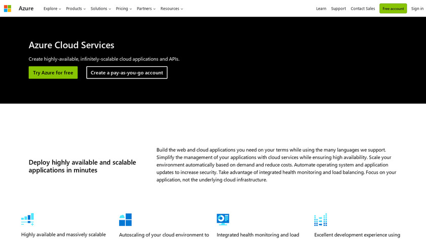 Azure Cloud Services Landing Page