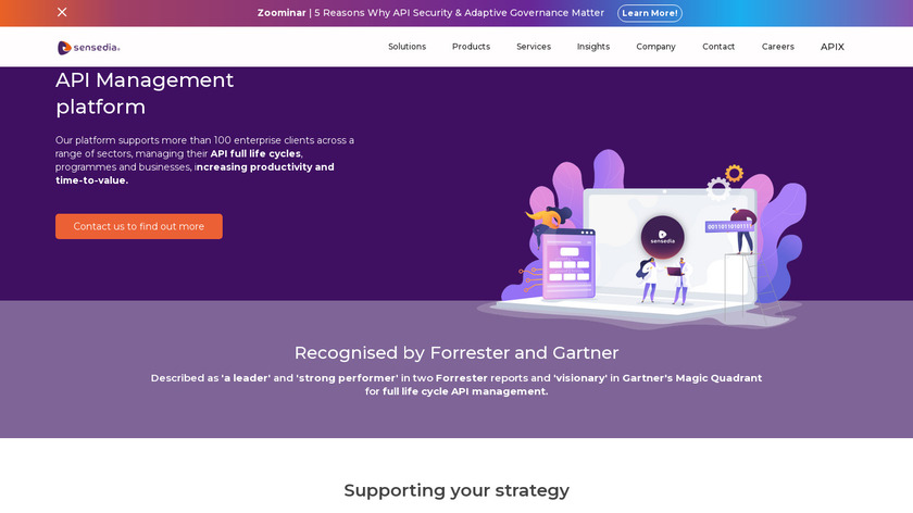 Sensedia API Management Suite Landing Page