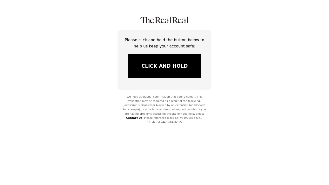 The RealReal Landing page