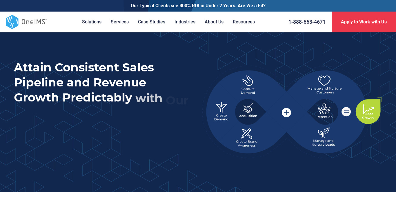 OneIMS Landing page