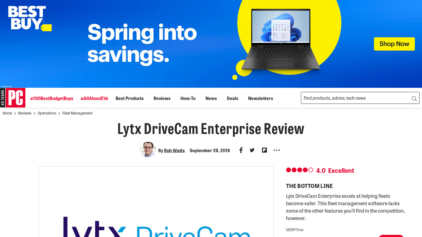 Lytx DriveCam Enterprise Landing page
