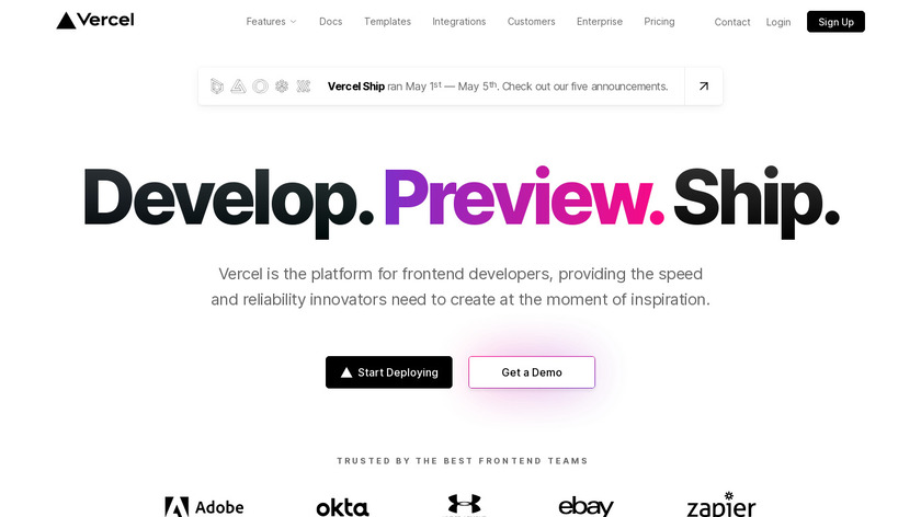 now.sh Landing Page