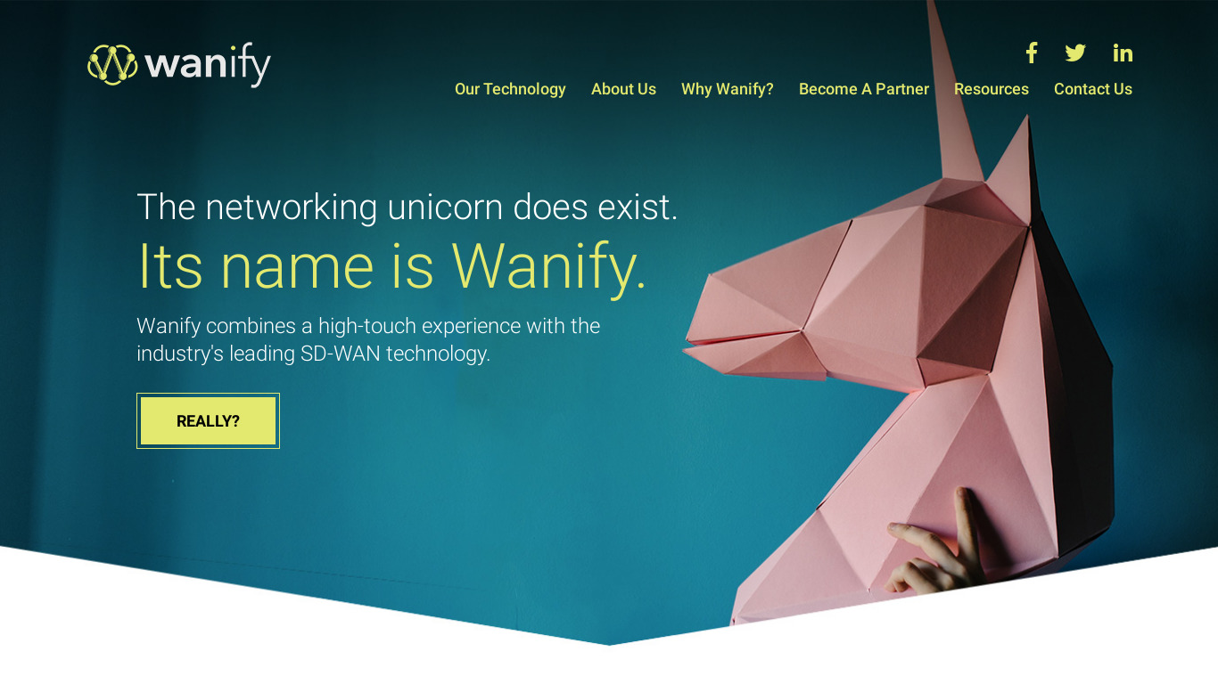 Wanify SD-WAN Landing page