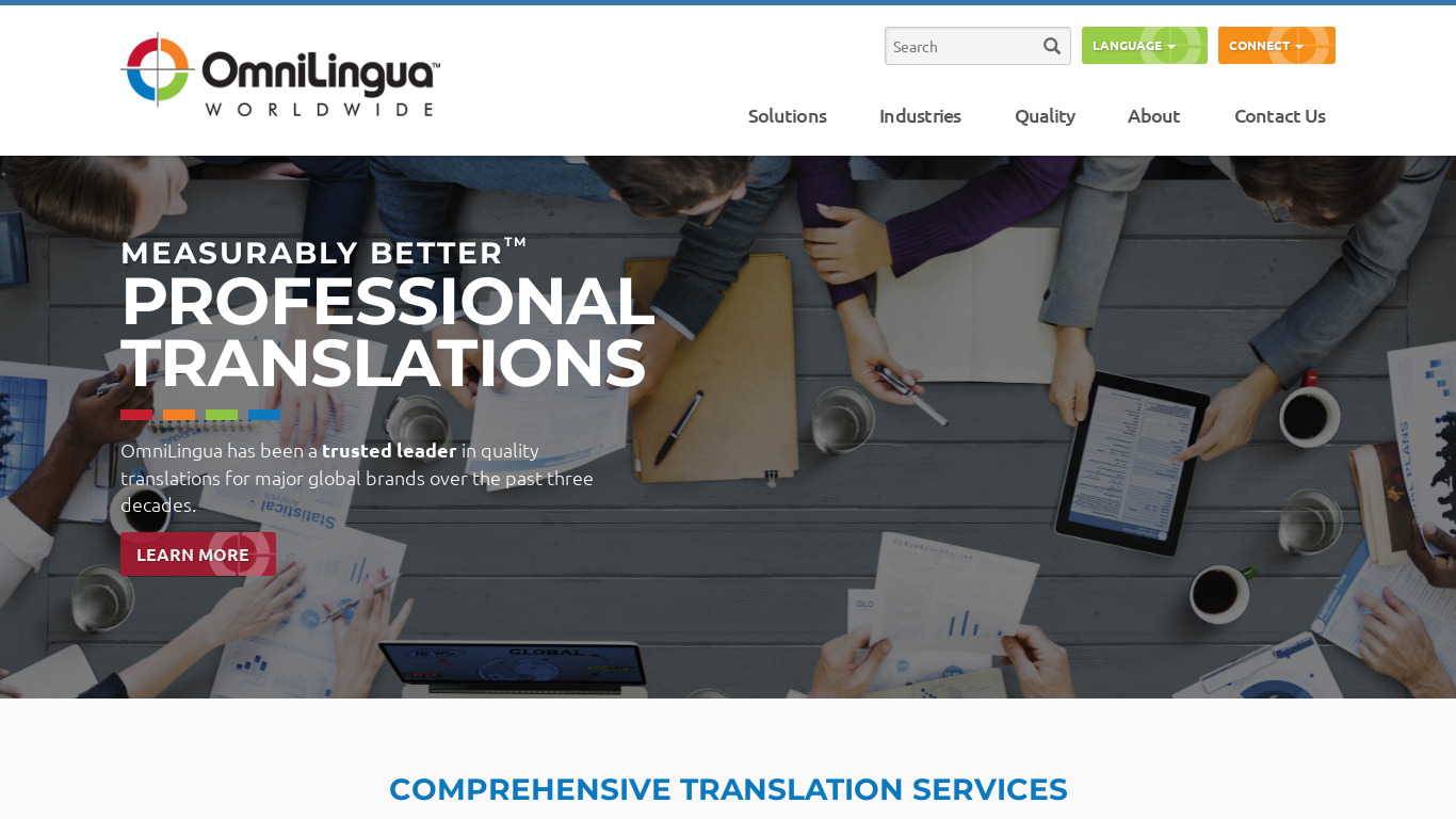 OmniLingua Worldwide Landing page