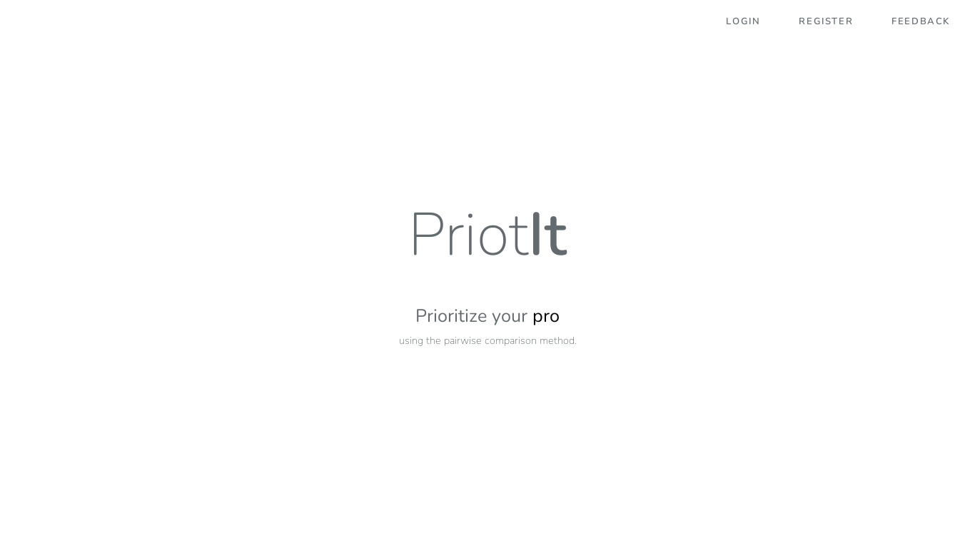 PrioIt Landing page