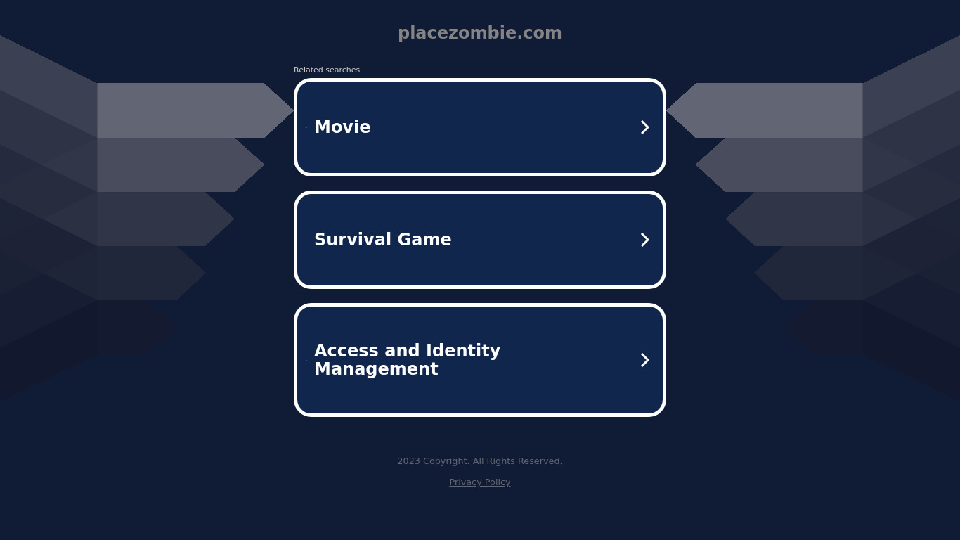 Placezombie Landing page