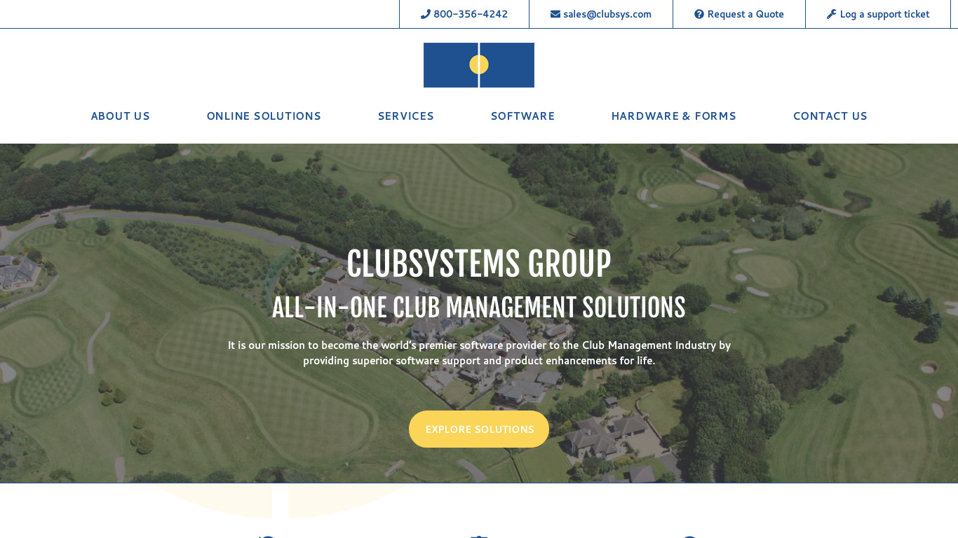 ClubSys Landing page
