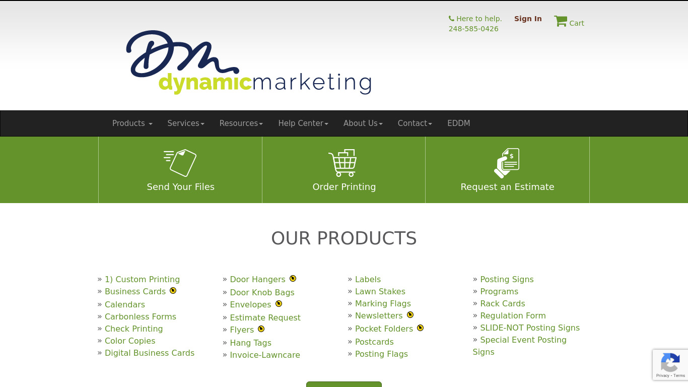 Dynamic Marketing Landing page