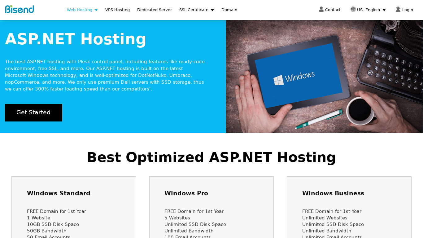 Host4ASP.NET Hosting Landing page