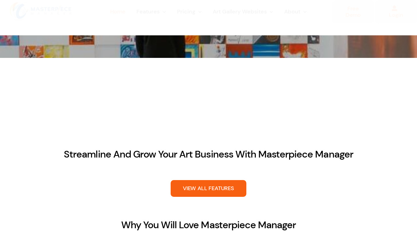 Masterpiece Manager Landing page