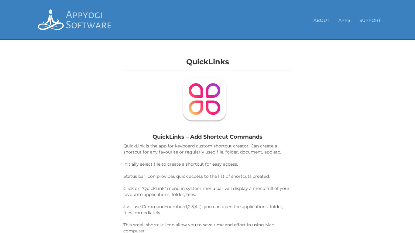 QuickLinks Landing page