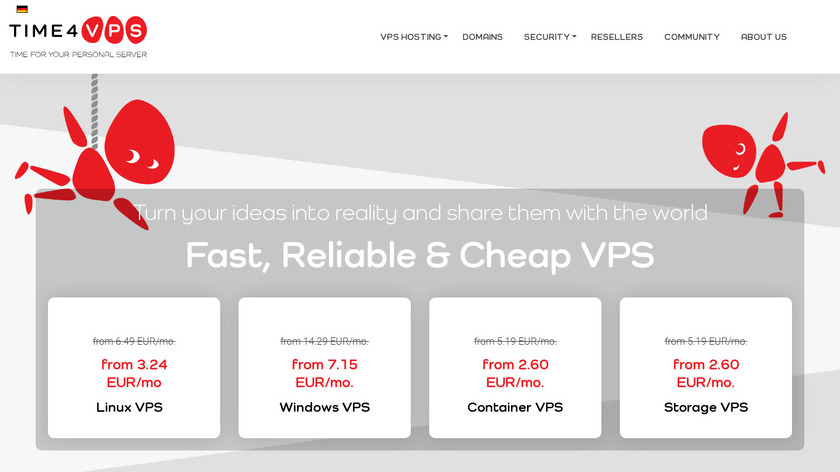 Time4VPS Landing Page