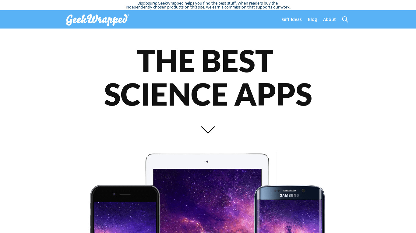 The App Science Landing page