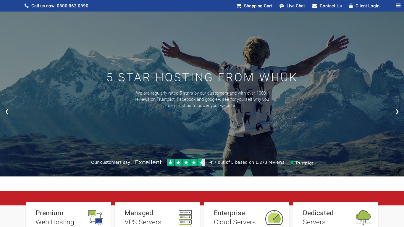 UK Web hosting Landing page