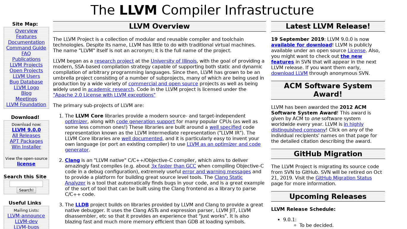 LLVM Landing page