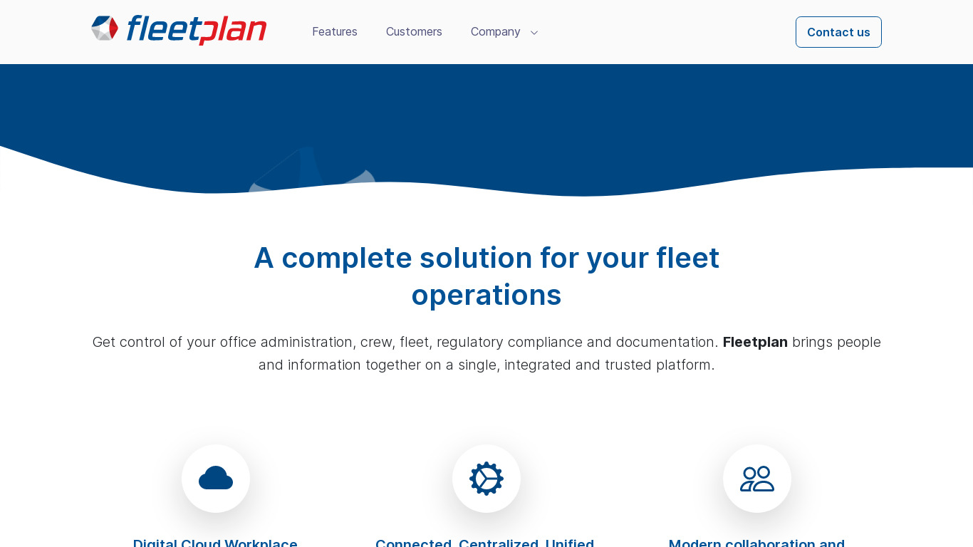 Fleetplan Landing page