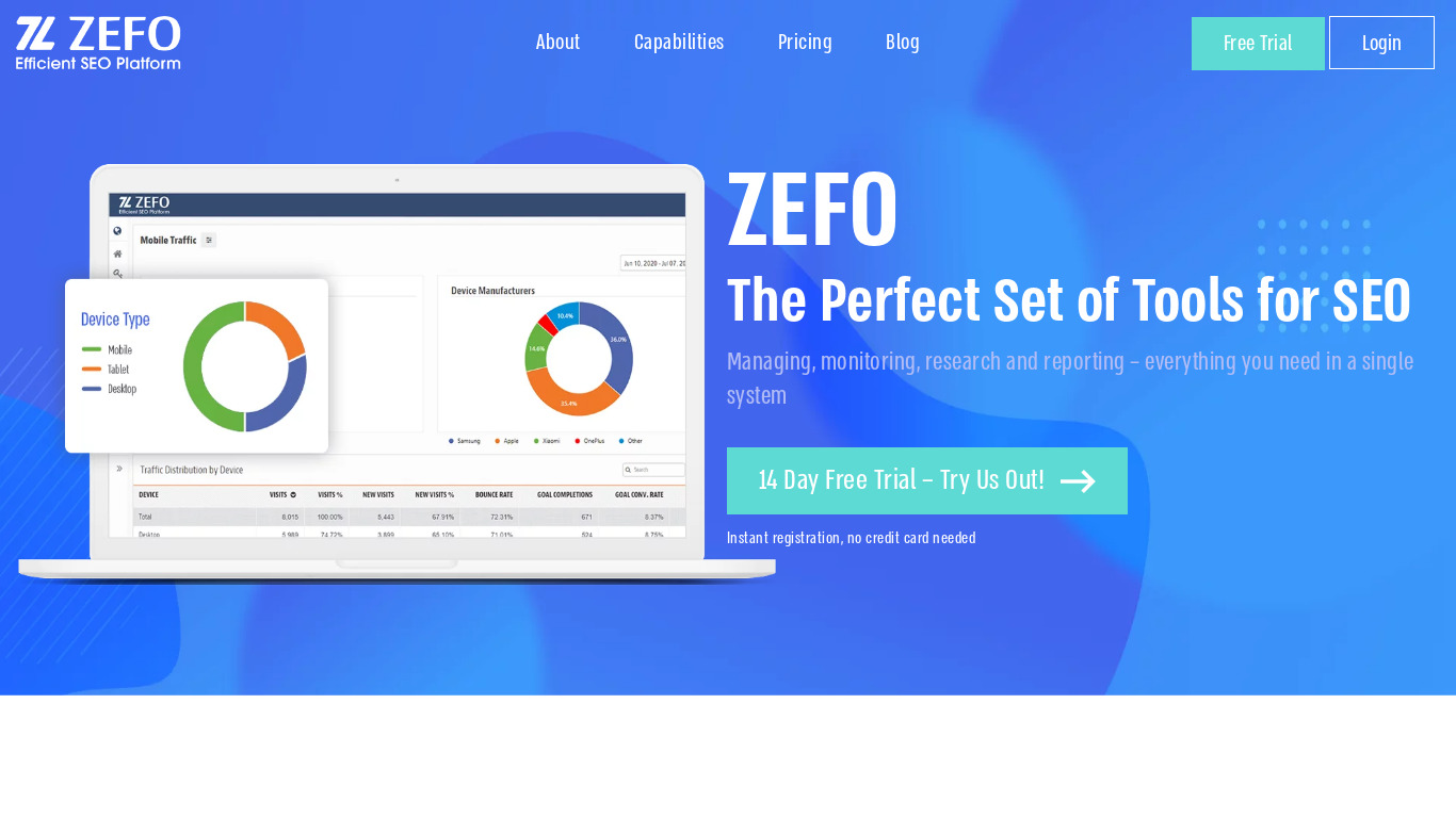 ZEFO Landing page