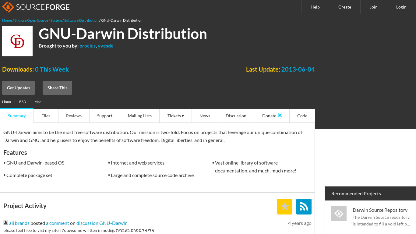 GNU-Darwin Landing page