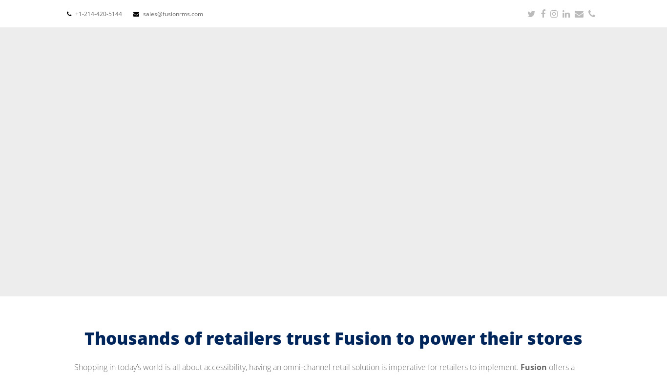 fusionrms.com FusionPOS Landing page