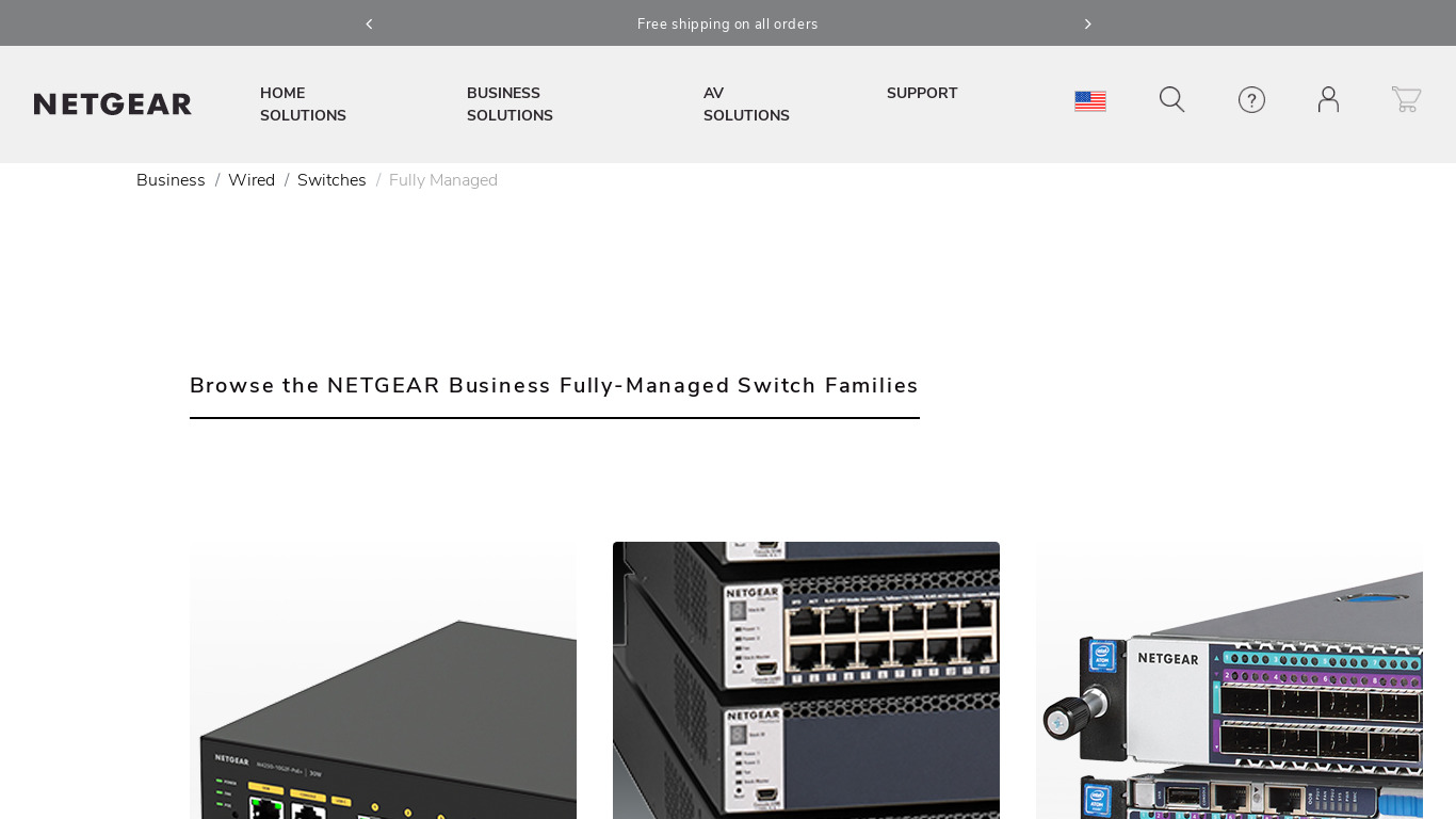 NetGear ProSafe Managed Switches Landing page