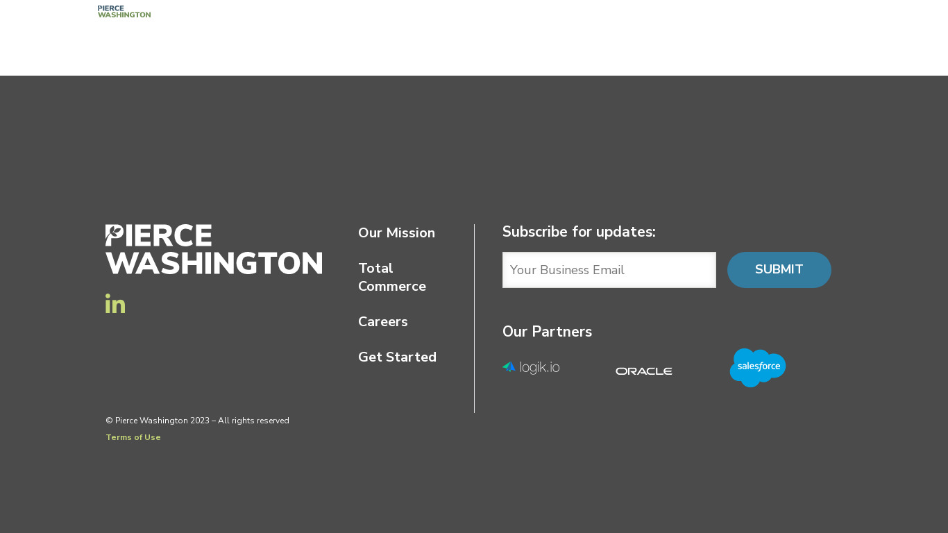 Pierce Washington Landing page