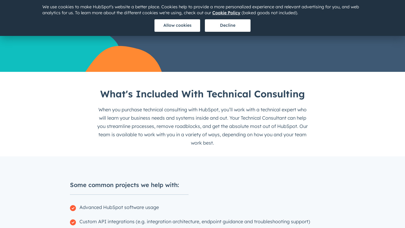 Hubspot Consulting Landing page