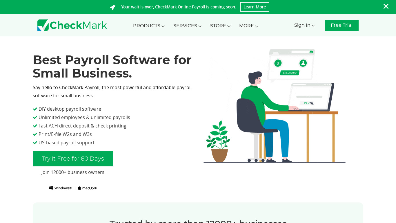 CheckMark Payroll Landing page