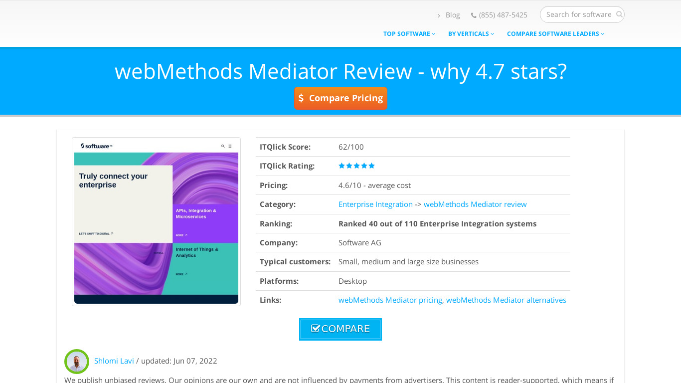webMethods Mediator Landing page