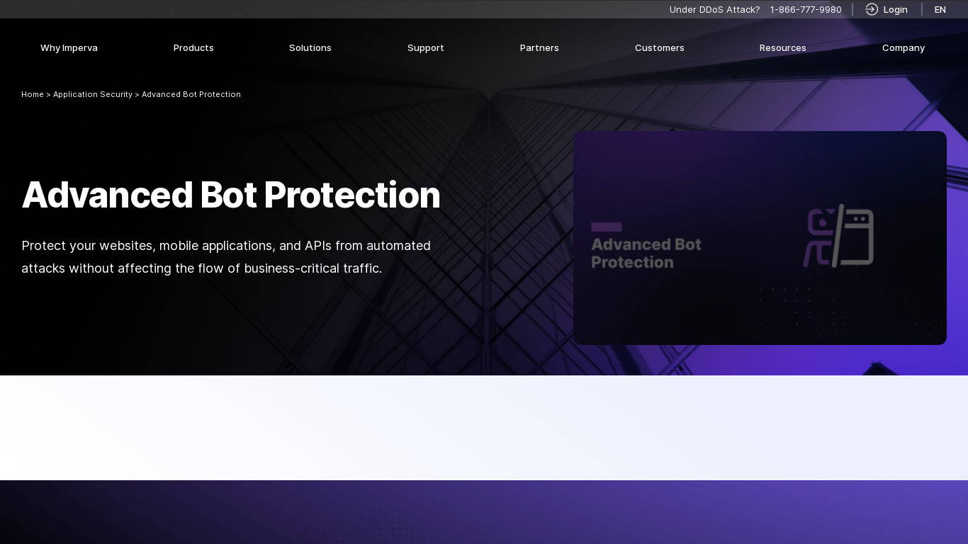 Bot Protection Landing page