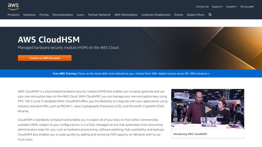 AWS CloudHSM Landing Page